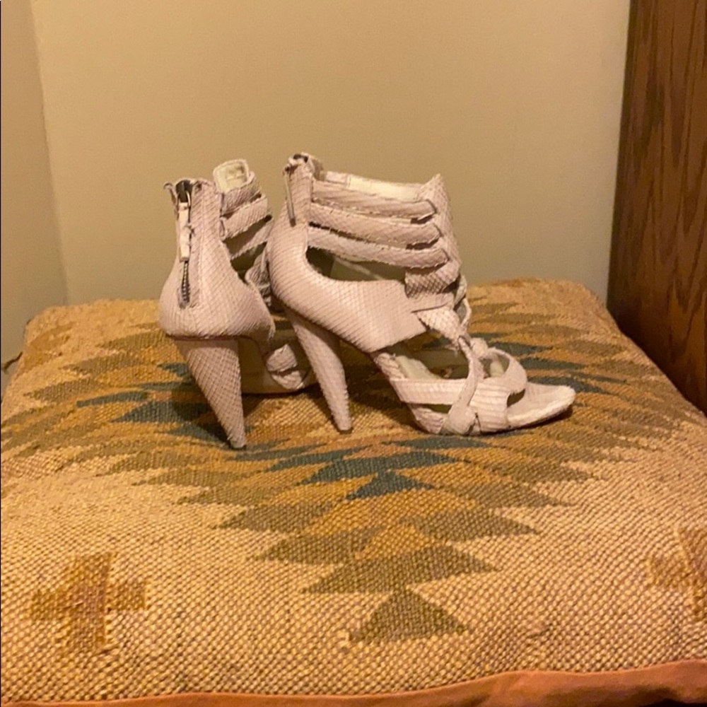 Taupe leather boot sandal